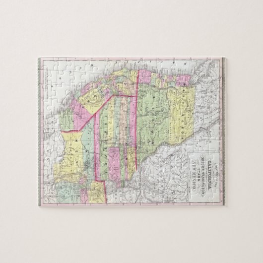  kaart van de Westerne Verenigde Staten (1853) Legpuzzel (Horizontaal)