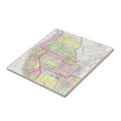 kaart van de Westerne Verenigde Staten (1853) Tegeltje (Zijkant)