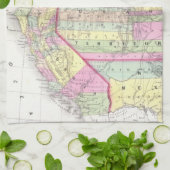  kaart van de Westerne Verenigde Staten (1853) Theedoek (Gevouwen)