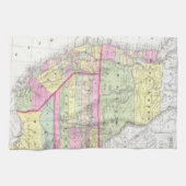  kaart van de Westerne Verenigde Staten (1853) Theedoek (Horizontaal)