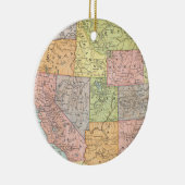 kaart van de Westerne Verenigde Staten Keramisch Ornament (Rechts)