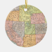  kaart van de Westerne Verenigde Staten Keramisch Ornament (Voorkant)