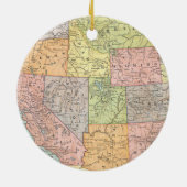  kaart van de Westerne Verenigde Staten Keramisch Ornament (Achterkant)