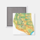 Kaart van de Westerne Verenigde Staten Magneet (Voorkant / Achterkant)