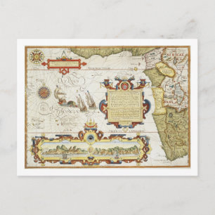 Kaart van de westkust van Afrika, 1596 (met de han