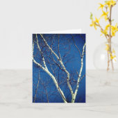 Kaart van de White Birch Tree Blue Sky Natuur Note (Gele Bloem)