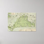  kaart van de wijngaard Marthas (1913) Canvas Afdruk (Voorkant)