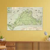 kaart van de wijngaard Marthas (1913) Canvas Afdruk (Insitu (Woonkamer))