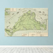 kaart van de wijngaard Marthas (1913) Canvas Afdruk (Insitu (Houten vloer))