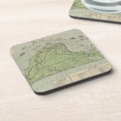  kaart van de wijngaard Marthas (1913) Drankjes Onderzetter (Linkerzijde)