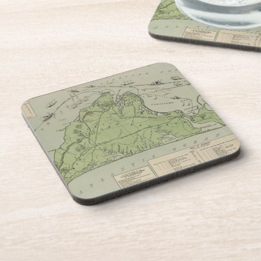  kaart van de wijngaard Marthas (1913) Drankjes Onderzetter (Linkerzijde)