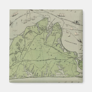  kaart van de wijngaard Marthas (1913) Magneet