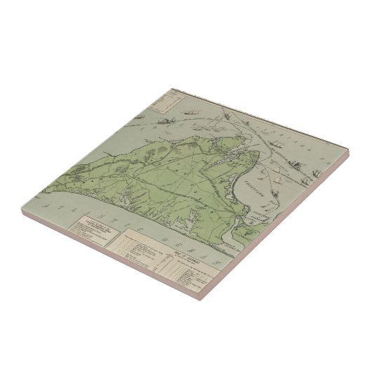  kaart van de wijngaard Marthas (1913) Tegeltje (Zijkant)