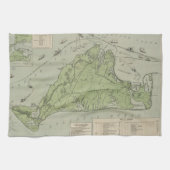  kaart van de wijngaard Marthas (1913) Theedoek (Horizontaal)