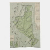  kaart van de wijngaard Marthas (1913) Theedoek (Verticaal)