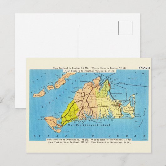 Kaart van de wijngaard van Martha (Voorkant / Achterkant)