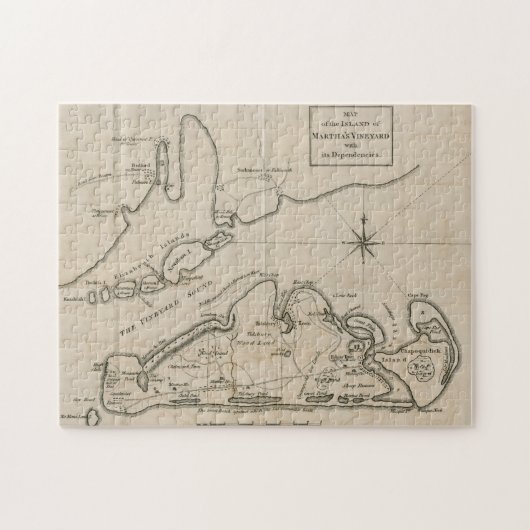  kaart van de wijngaard van Martha (1782) Legpuzzel (Horizontaal)