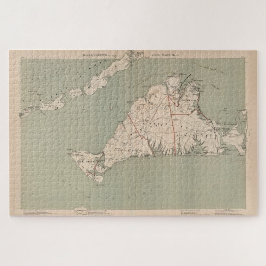  kaart van de wijngaard van Martha (1891) Legpuzzel (Horizontaal)