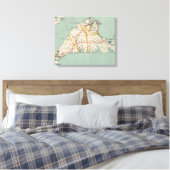  kaart van de wijngaard van Martha (1917) Canvas Afdruk (Insitu (Slaapkamer))