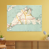  kaart van de wijngaard van Martha (1917) Canvas Afdruk (Insitu (Woonkamer))