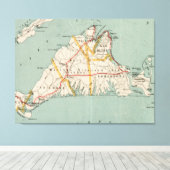  kaart van de wijngaard van Martha (1917) Canvas Afdruk (Insitu (Houten vloer))