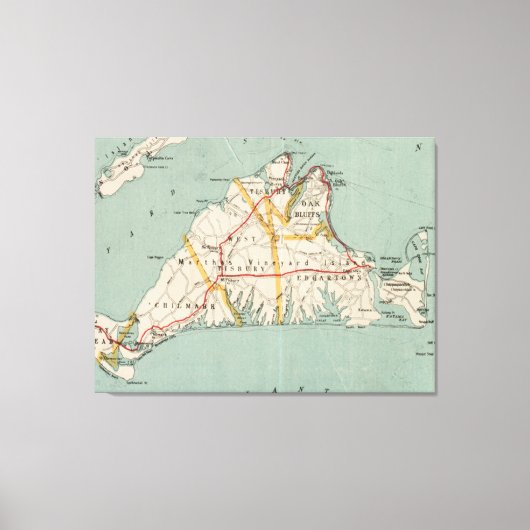  kaart van de wijngaard van Martha (1917) Canvas Afdruk (Voorkant)