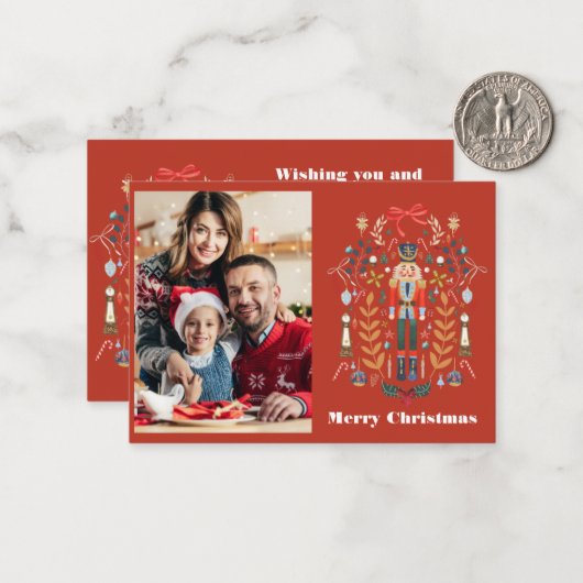 Kaart van de winterreces van de Nutcracker Notitiekaartje (Voorkant / Achterkant in situ)