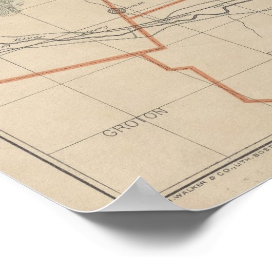  kaart van de witte bergen (1896) poster (Hoek)