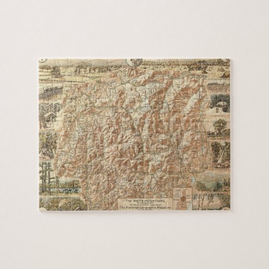 kaart van de witte bergen (1937) legpuzzel (Horizontaal)