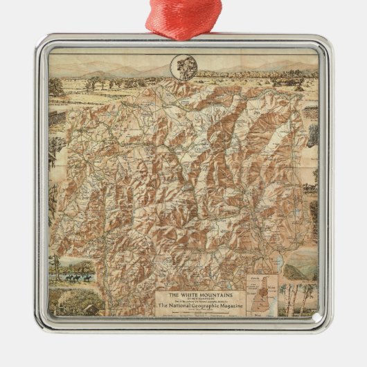  kaart van de witte bergen (1937) metalen ornament (Voorkant)