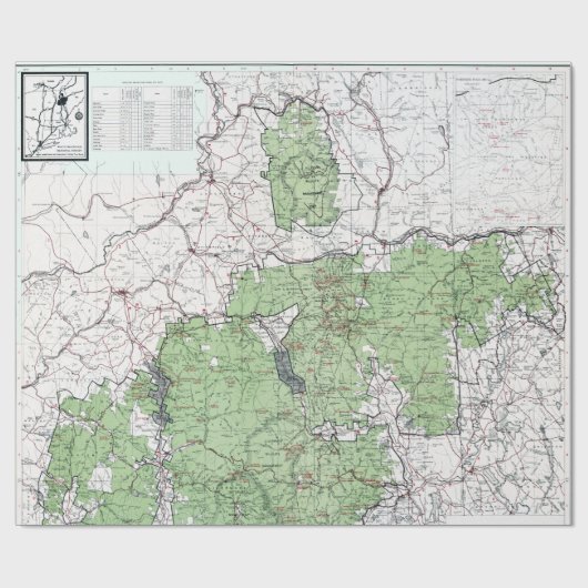  kaart van de Witte bergen Cadeaupapier (Vlak)