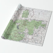  kaart van de Witte bergen Cadeaupapier (Uitgerold)