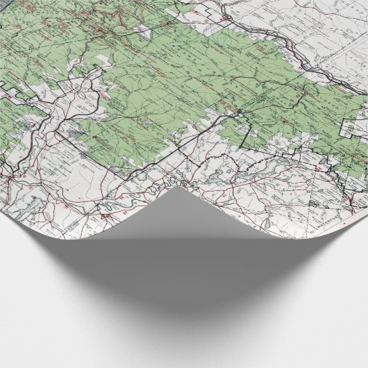  kaart van de Witte bergen Cadeaupapier (Hoek)