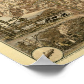 kaart van de witte bergen in New Hampshire Poster (Hoek)