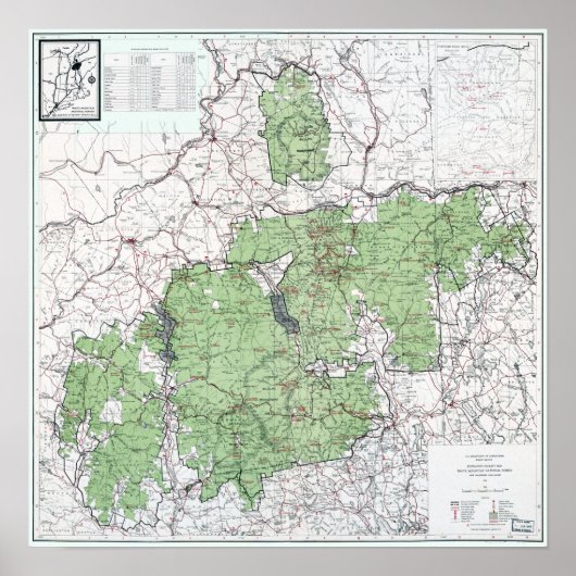  kaart van de Witte bergen Poster (Voorkant)