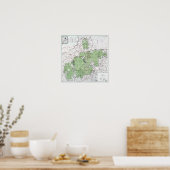  kaart van de Witte bergen Poster (Keuken)