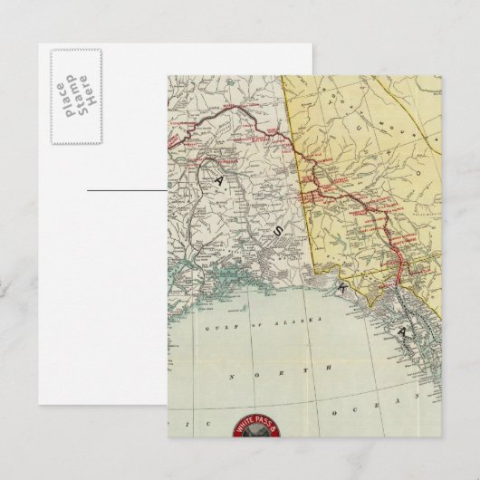 Kaart van de witte pas & route Yukon en verbinding (Voorkant / Achterkant)