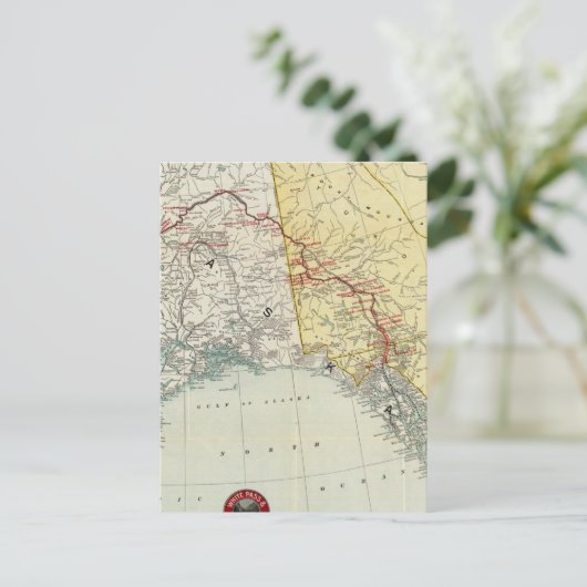 Kaart van de witte pas & route Yukon en verbinding (Staand voorkant)