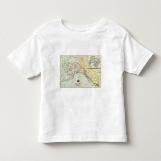 Kaart van de witte pas & route Yukon en verbinding Kinder Shirts (Voorkant)