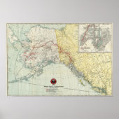 Kaart van de witte pas & route Yukon en verbinding Poster (Voorkant)