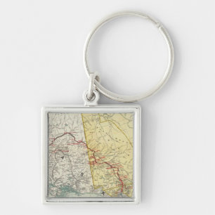 Kaart van de witte pas & route Yukon en verbinding Sleutelhanger