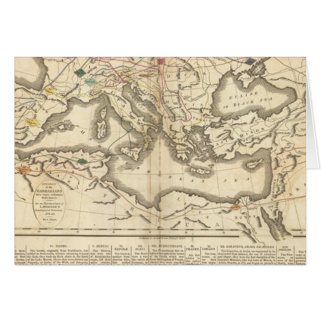 Kaart van de wonden van de barbaren (Voorkant Horizontaal)