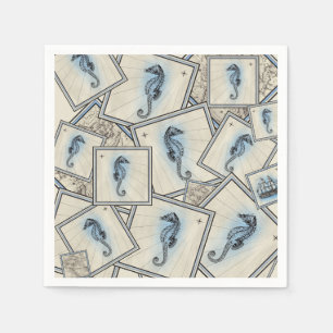 Kaart van de  zeepaardatlas collage servet