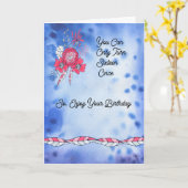 Kaart van de zestiende verjaardag Blue (Gele Bloem)