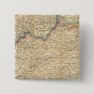 Kaart van de zetel van de burgeroorlog in Amerika Vierkante Button 5,1 Cm