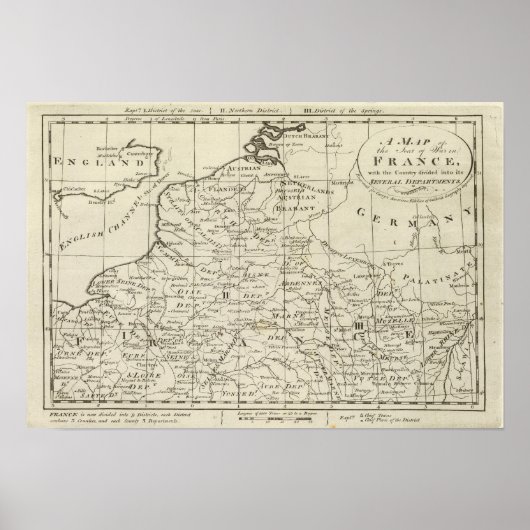 Kaart van de zetel van de oorlog in Frankrijk Poster (Voorkant)