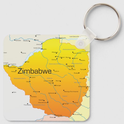 Kaart van de Zimbabwaanse Sleutelhanger (Achterkant)