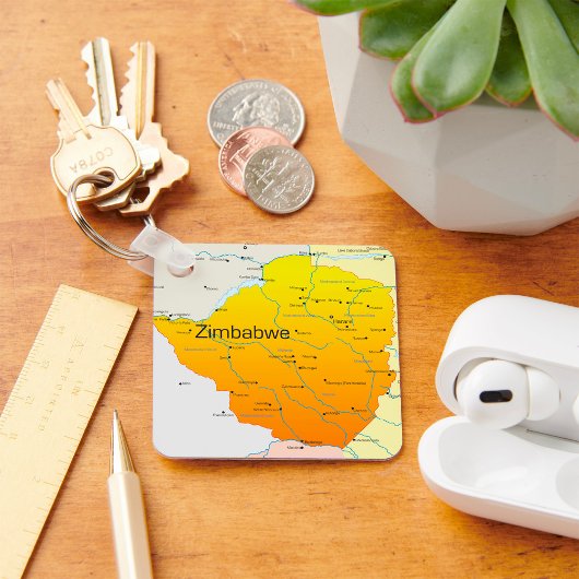 Kaart van de Zimbabwaanse Sleutelhanger
