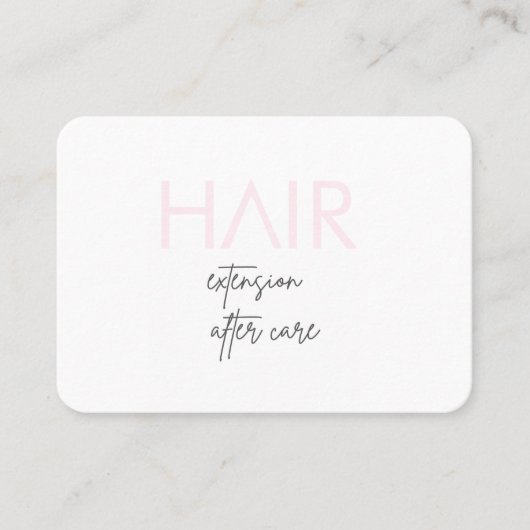 Kaart VAN DE ZORG VAN DE UITBREIDING VAN HAAR (roz Visitekaartje (Voorkant)