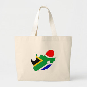 Kaart van de Zuid-Afrikaanse vlag Grote Tote Bag